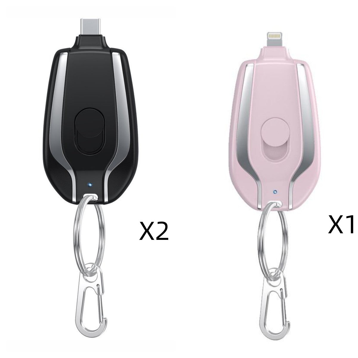 1500mAh Mini Power Emergency Pod Keychain Charger With Type-C Ultra-Compact Mini Battery Pack Fast Charging Backup Power Bank