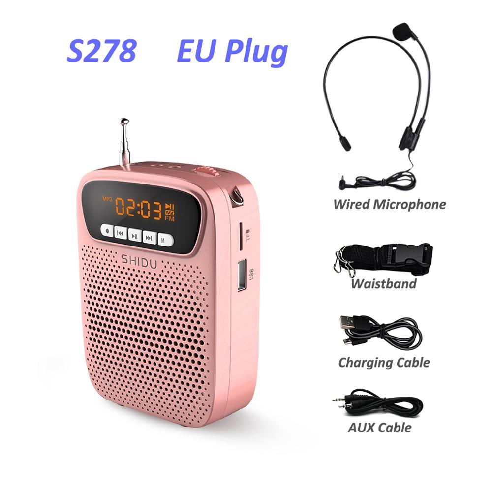 SHIDU 15W Portable Voice Amplifier Wired Microphone FM Radio AUX Audio Recording Bluetooth Speaker For Teachers Instructor S278