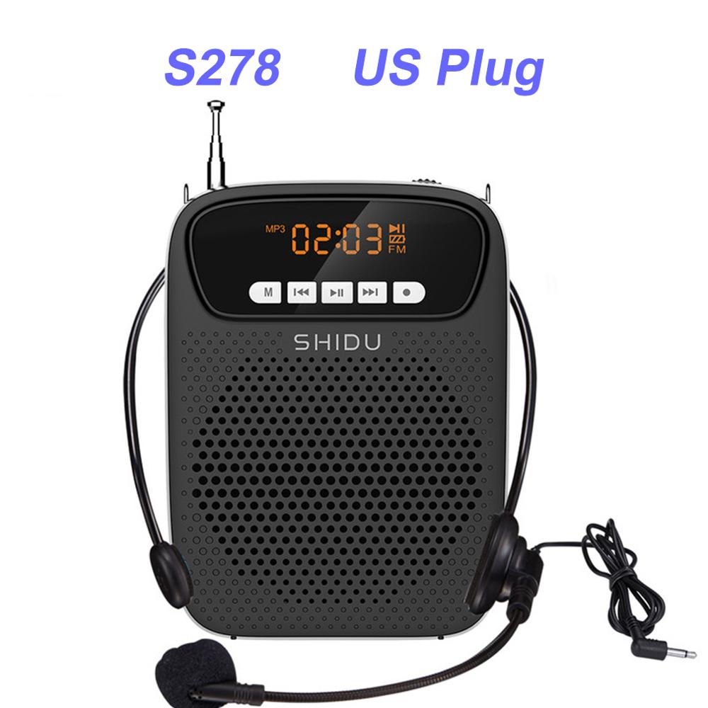 SHIDU 15W Portable Voice Amplifier Wired Microphone FM Radio AUX Audio Recording Bluetooth Speaker For Teachers Instructor S278