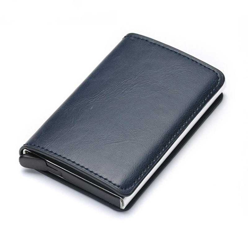 Customized Wallet 2022 Credit Card Holder Men Wallet RFID Aluminium Box Bank Card Holder Vintage Leather Wallet with Money Clips