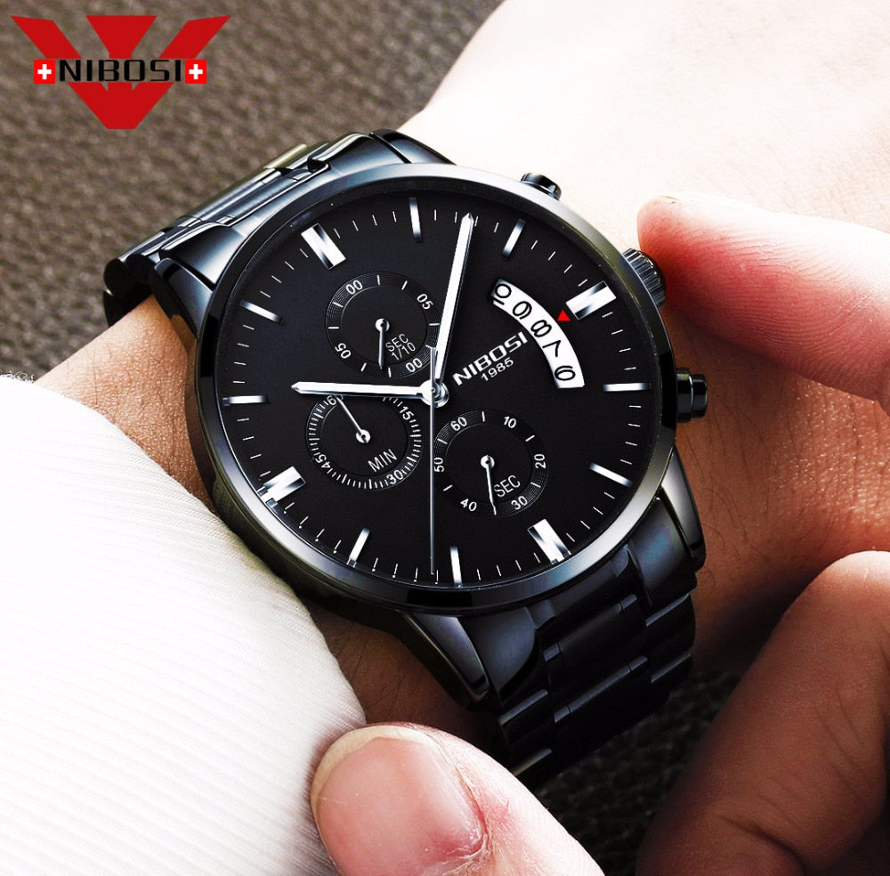 Men Watch Top Brand Men&#39;s Watch Fashion Watches Relogio Masculino Military Quartz Wrist Watches Hot Clock Male Sports NIBOSI