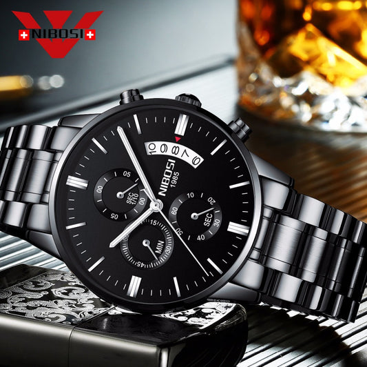 Men Watch Top Brand Men&#39;s Watch Fashion Watches Relogio Masculino Military Quartz Wrist Watches Hot Clock Male Sports NIBOSI