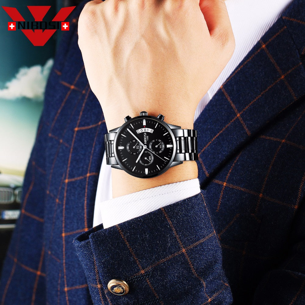 Men Watch Top Brand Men&#39;s Watch Fashion Watches Relogio Masculino Military Quartz Wrist Watches Hot Clock Male Sports NIBOSI