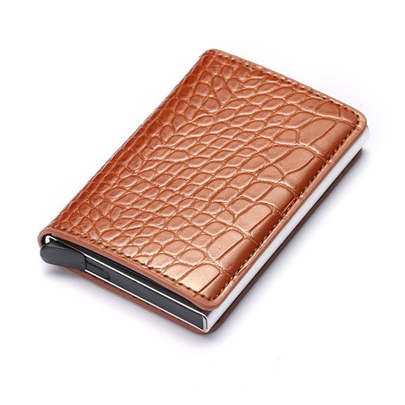 Customized Wallet 2022 Credit Card Holder Men Wallet RFID Aluminium Box Bank Card Holder Vintage Leather Wallet with Money Clips